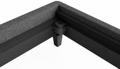 Line up the rails and drop in the corner pins